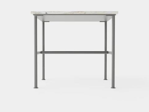Side table with metal legs and a marble top 3D Model
