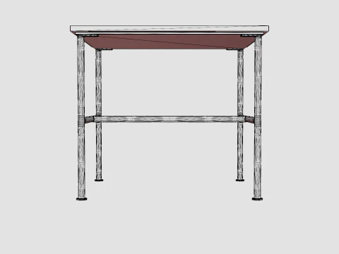 Side table with metal legs and a marble top 3D Model
