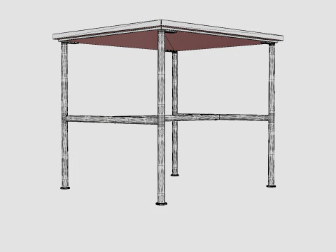 Side table with metal legs and a marble top 3D Model