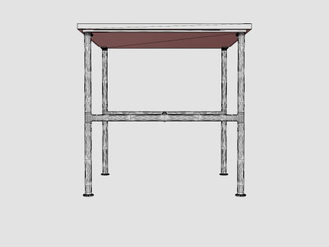 Side table with metal legs and a marble top 3D Model