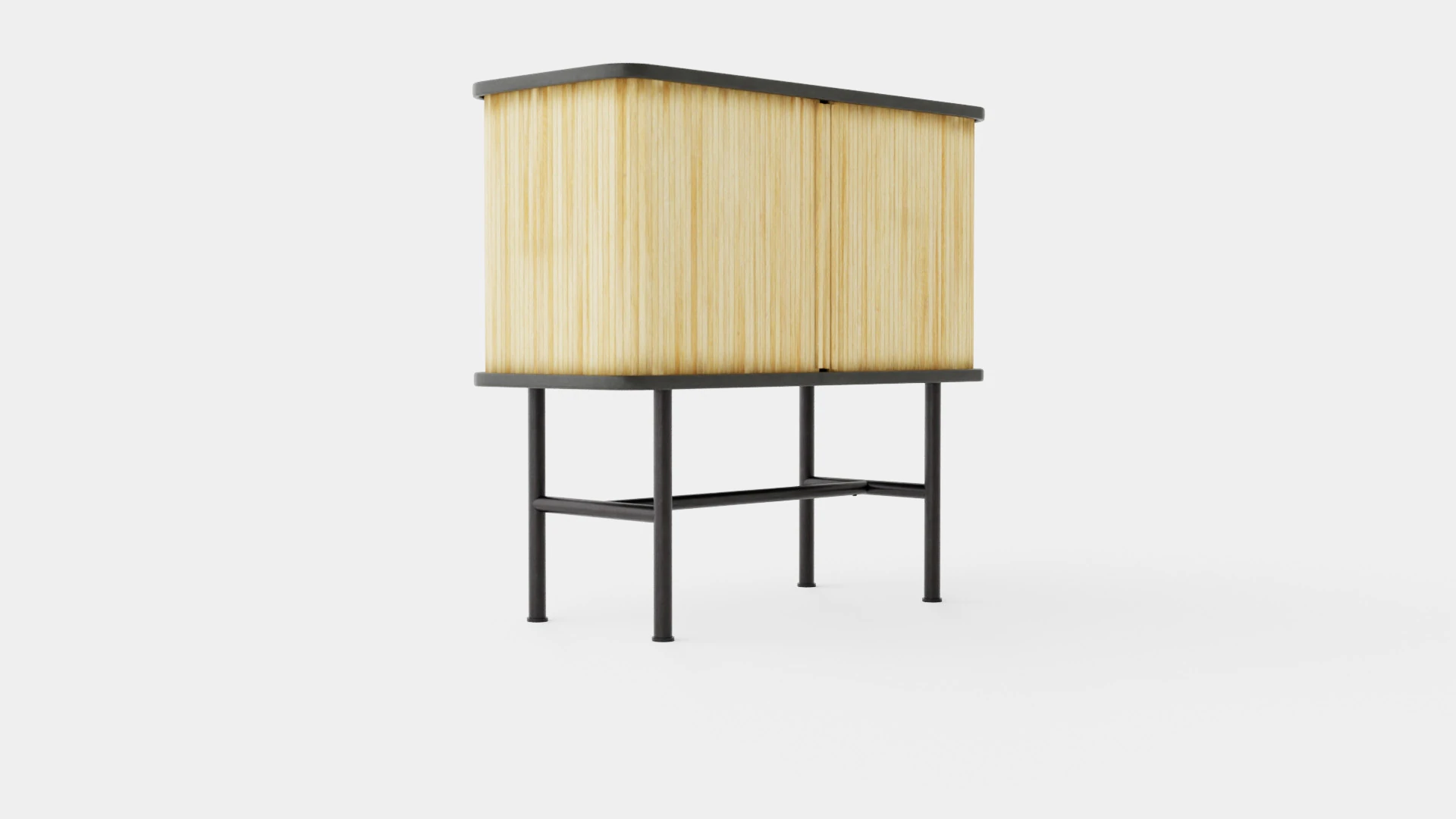 Cabinet in MDF with lacquered ash veneer 3D Model .c4d .max .obj .3ds .fbx .stl .blend