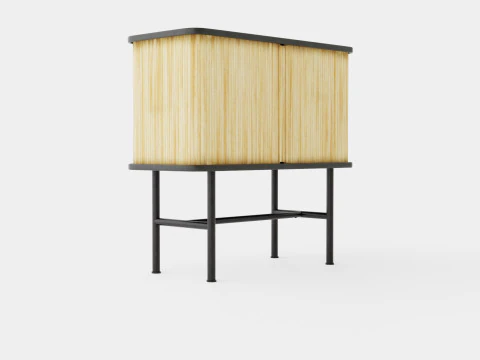 Шафа з МДФ з лакованим ясеневим шпоном 3D Модель