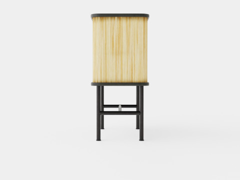 Cabinet in MDF with lacquered ash veneer 3D 모델