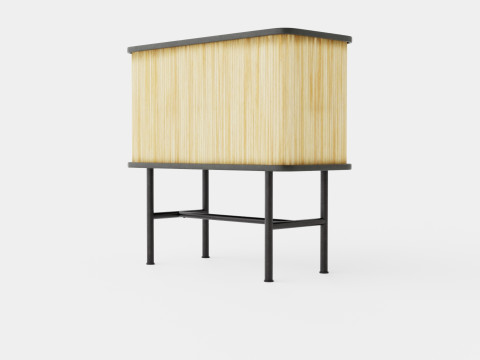 Cabinet in MDF with lacquered ash veneer 3D 모델