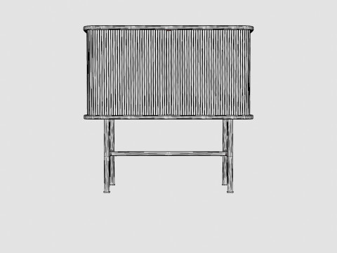 Cabinet in MDF with lacquered ash veneer 3D 모델