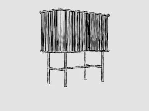 Cabinet in MDF with lacquered ash veneer 3D Model