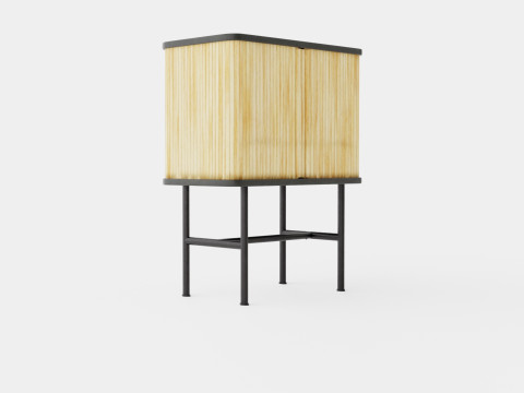 Bedside table in MDF 3D Model