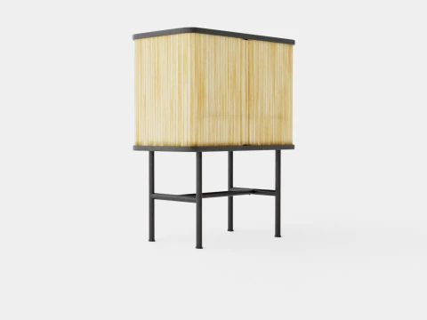 MDF製ベッドサイドテーブル 3Dモデル