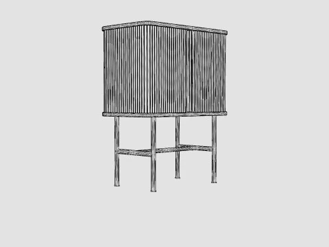 Meja samping tempat tidur di MDF Model 3D