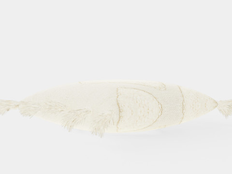 Cushion cover with Tassels Light beige 3D Model