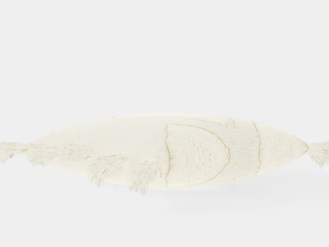 Federa per cuscino con nappe Beige chiaro Modello 3D