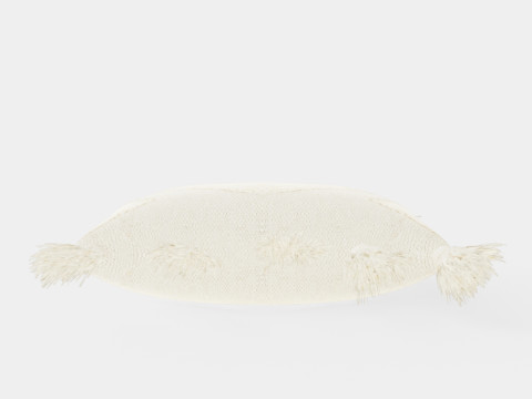 Cushion cover with Tassels Light beige Modelo 3D