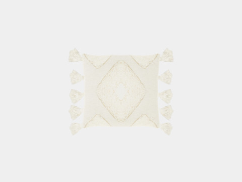 Cushion cover with Tassels Light beige Modelo 3D