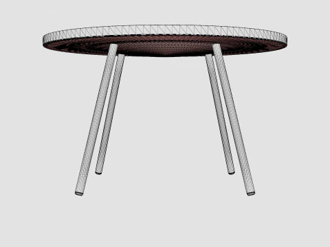 Low side table in painted metal 3D Model