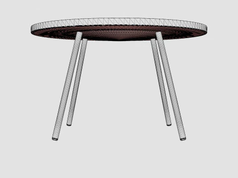 Low side table in painted metal 3D Model