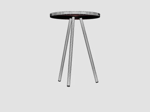 Mały stolik boczny z malowanego metalu Model 3D