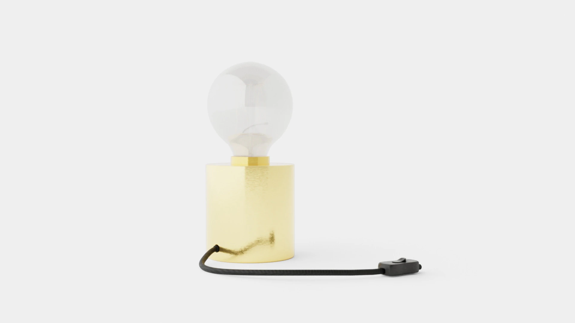Small cylindrical metal lamp base 3D Model .c4d .max .obj .3ds .fbx .stl .blend 