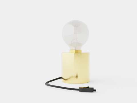 Small cylindrical metal lamp base 3D Model