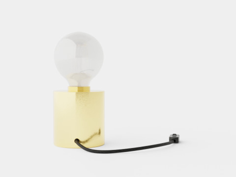 Small cylindrical metal lamp base 3D Model