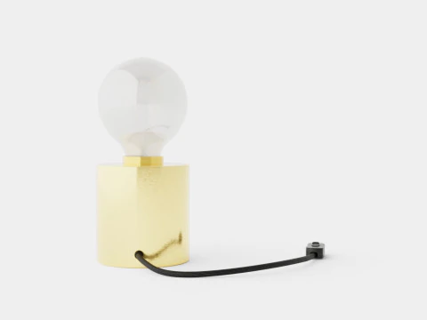 Small cylindrical metal lamp base 3D Model