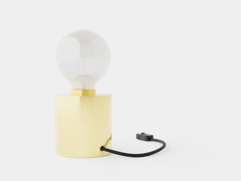 Small cylindrical metal lamp base 3D Model