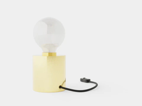 Small cylindrical metal lamp base 3D Model