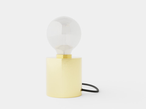 Small cylindrical metal lamp base 3D Model