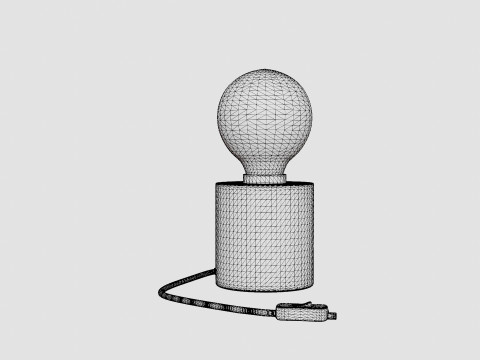 Small cylindrical metal lamp base 3D Model