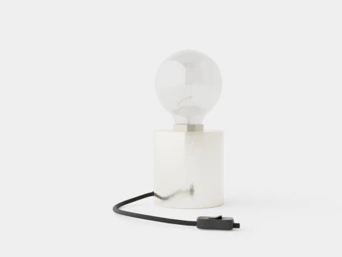 Small cylindrical metal lamp base 3D Model