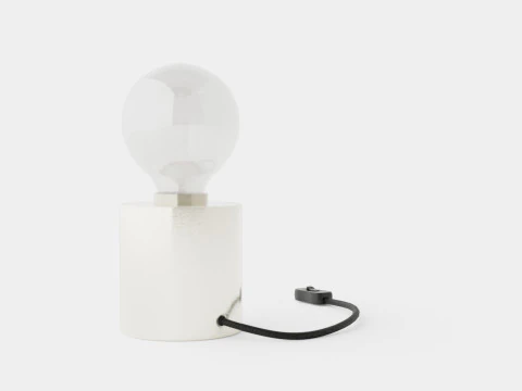 Small cylindrical metal lamp base 3D Model