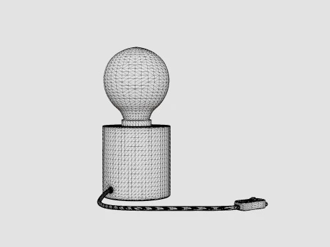 Small cylindrical metal lamp base 3D Model
