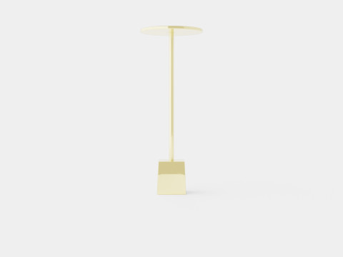 Side table in metal with a round table top 3D Model