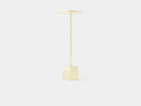Side table in metal with a round table top 3D Model