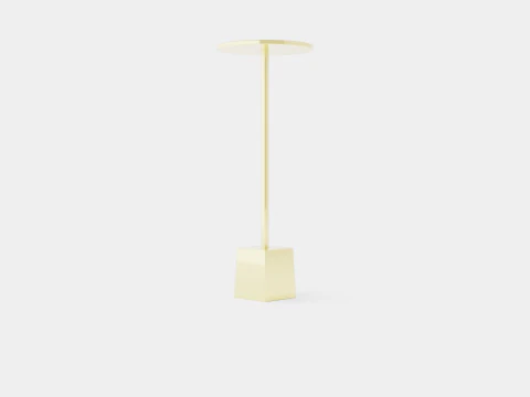 Side table in metal with a round table top 3D Model