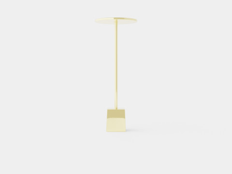 Side table in metal with a round table top 3D Model
