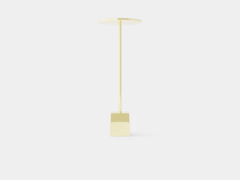 Side table in metal with a round table top 3D Model
