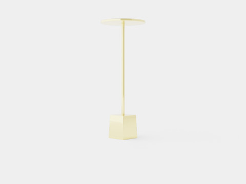 Side table in metal with a round table top 3D Model