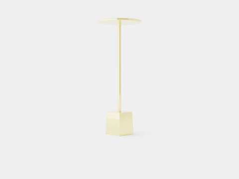 Side table in metal with a round table top 3D Model