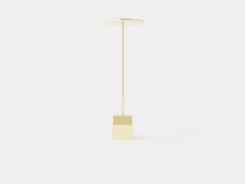 Side table in metal with a round table top 3D Model