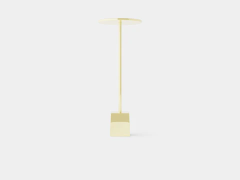Side table in metal with a round table top 3D Model