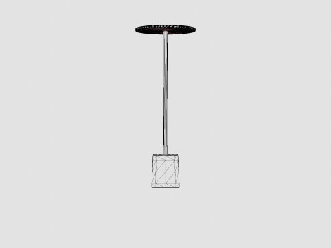 Side table in metal with a round table top 3D Model