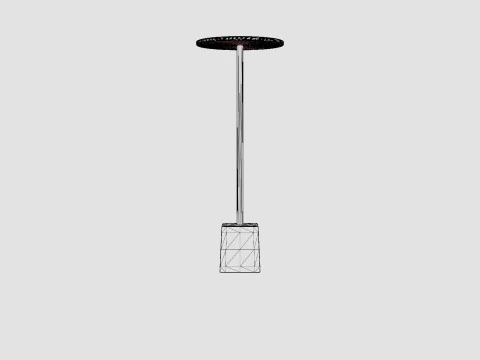 Side table in metal with a round table top 3D Model