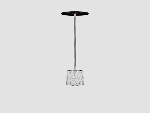 Side table in metal with a round table top 3D Model