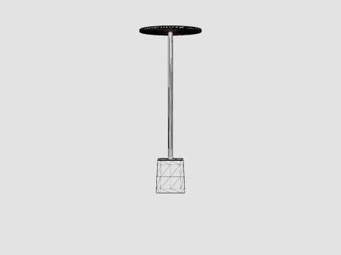 Side table in metal with a round table top 3D Model