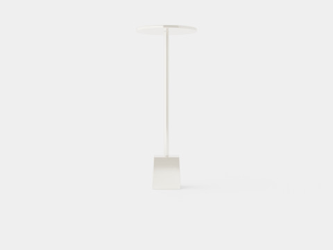 Side table in metal with a round table top 3D Model