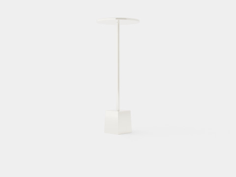 Side table in metal with a round table top 3D Model