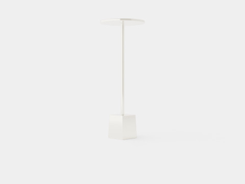 Side table in metal with a round table top 3D Model