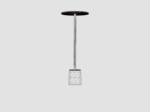 Side table in metal with a round table top 3D Model