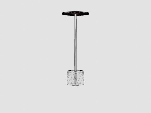 Side table in metal with a round table top 3D Model