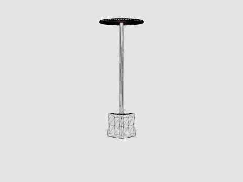 Side table in metal with a round table top 3D Model